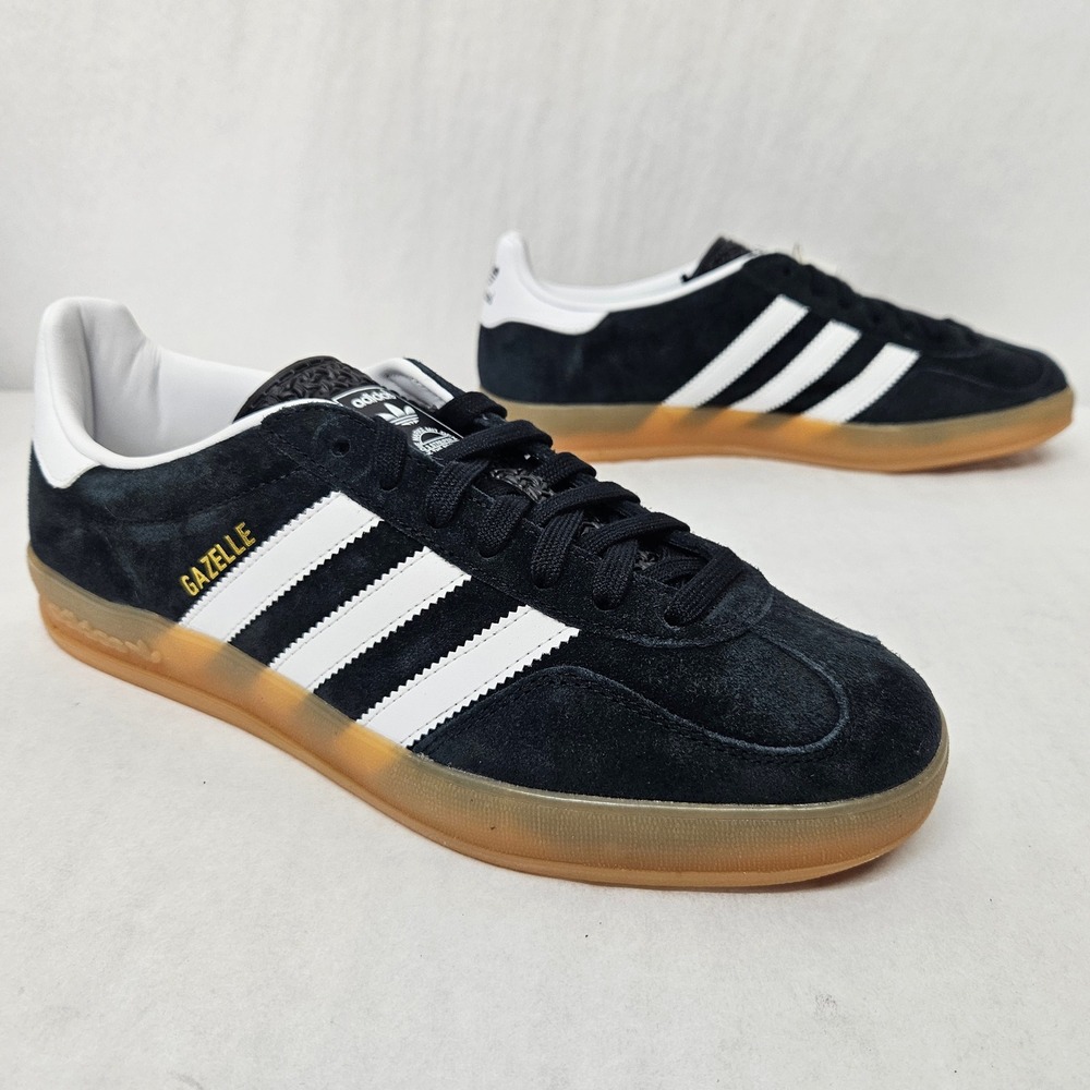 Adidas Gazelle Indoor Casual Sneakers JI2060 Core Black White Gum Men Size 9